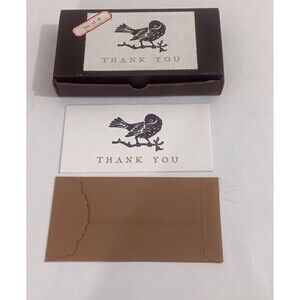 Austin Press Black Bird Thank You Card Set of 5 With Original Box